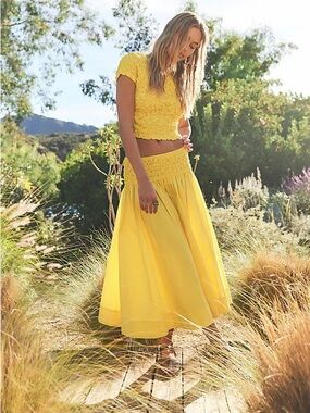 Free People Carino Set in Blazing Yellow, Small